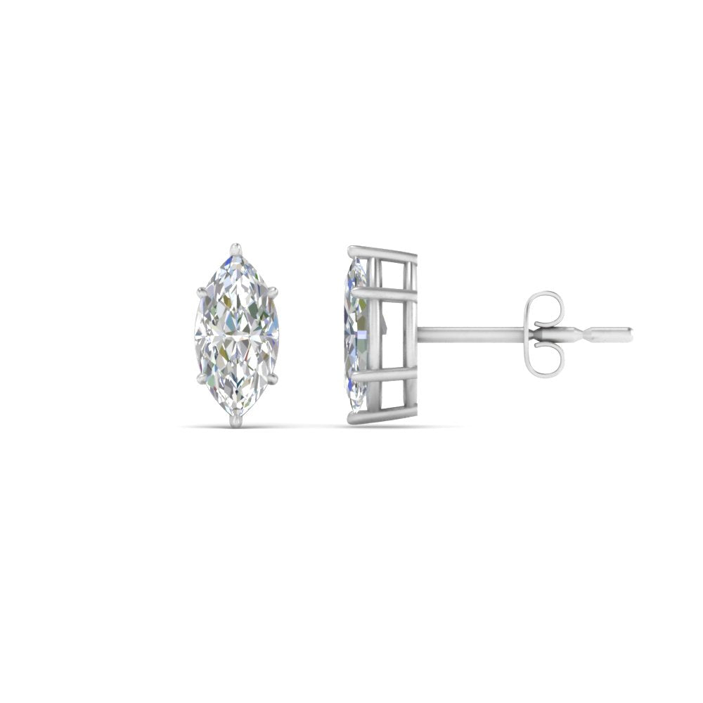 0.50 To 5 Carat Marquise Lab Created Diamond Stud Earring 14K Gold