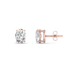 Load image into Gallery viewer, 1/2 To 5 Ctw Oval Basket Prong Lab Diamond Stud Earring 14K Gold
