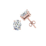 Load image into Gallery viewer, 1/2 To 5 Ctw Oval Basket Prong Lab Diamond Stud Earring 14K Gold
