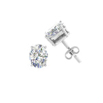 Load image into Gallery viewer, 1/2 To 5 Ctw Oval Basket Prong Lab Diamond Stud Earring 14K Gold
