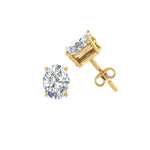 Load image into Gallery viewer, 1/2 To 5 Ctw Oval Basket Prong Lab Diamond Stud Earring 14K Gold
