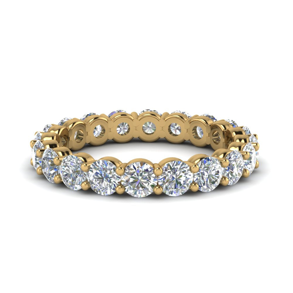 0.50 To 5 Carat Lab Diamond Round Eternity Ring For Women 14K Gold