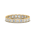 Load image into Gallery viewer, 2 Ctw To 4.50 Ctw Asscher Lab Diamond Bezel Set Eternity Ring 14K Gold
