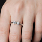 Load image into Gallery viewer, Simple 2 Heart Lab Diamond Promise Ring
