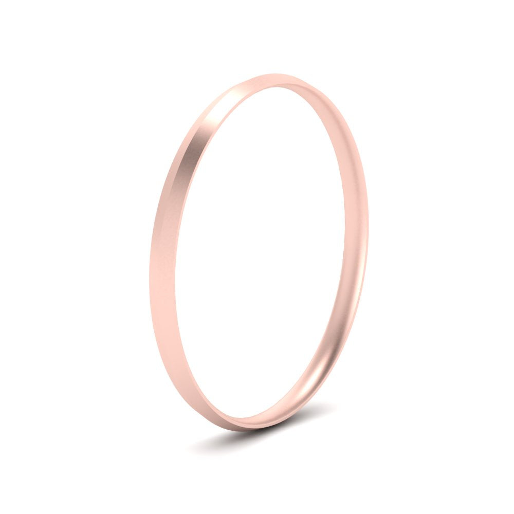 2 MM Comfort Fit Knife Edge Stack Mens Band In 14k Rose Gold | Cuts & Carat