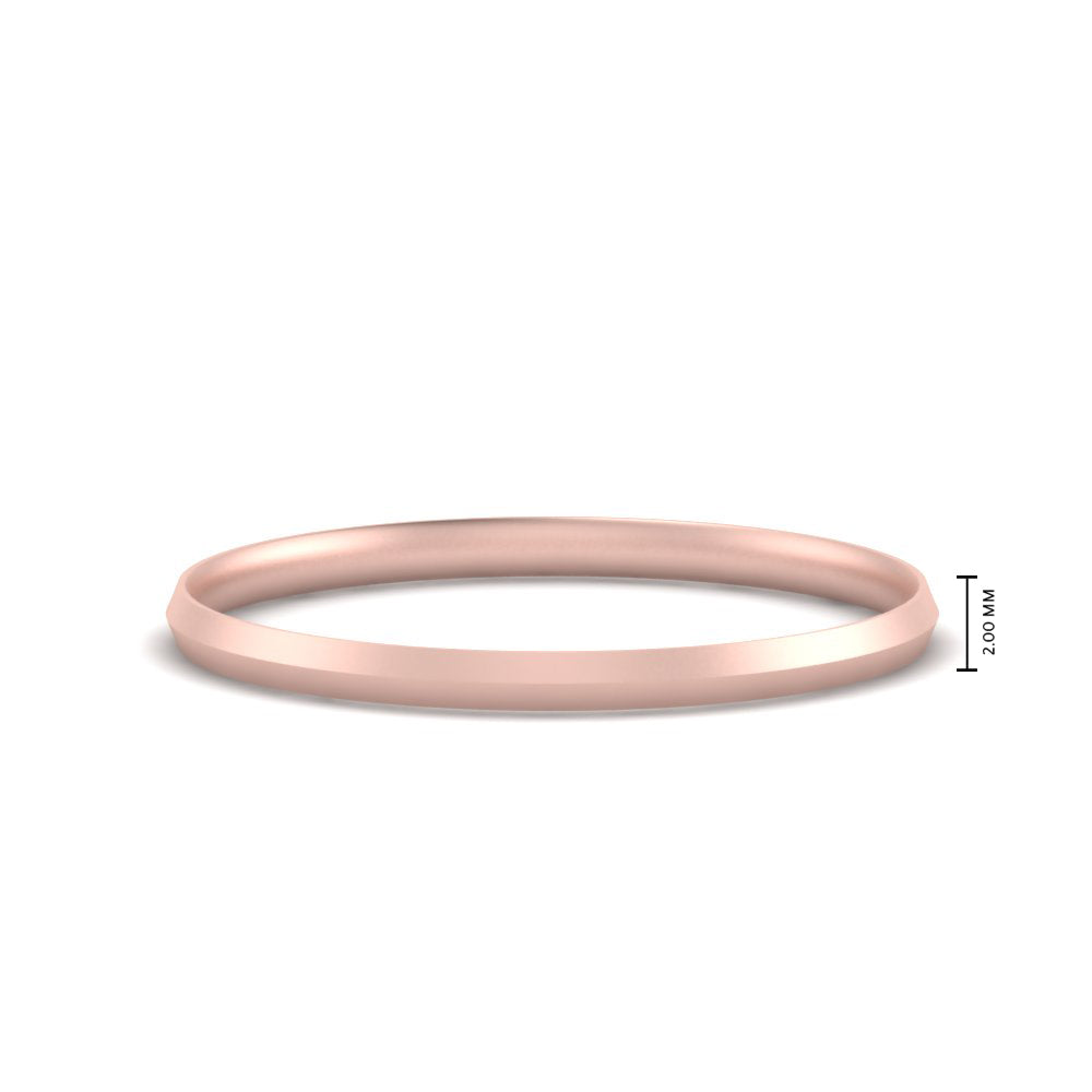 2 MM Comfort Fit Knife Edge Stack Mens Band In 14k Rose Gold | Cuts & Carat