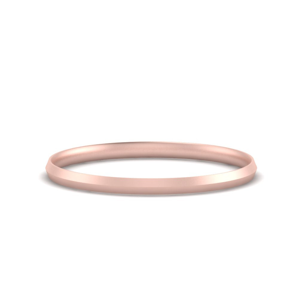 2 MM Comfort Fit Knife Edge Stack Mens Band In 14k Rose Gold | Cuts & Carat