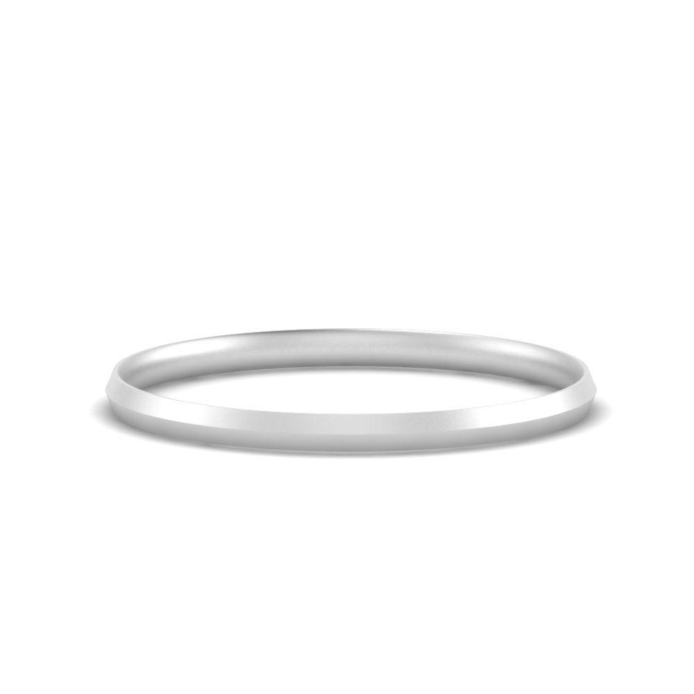 2 MM Comfort Fit Knife Edge Stack Mens Band In 14k White Gold | Cuts & Carat