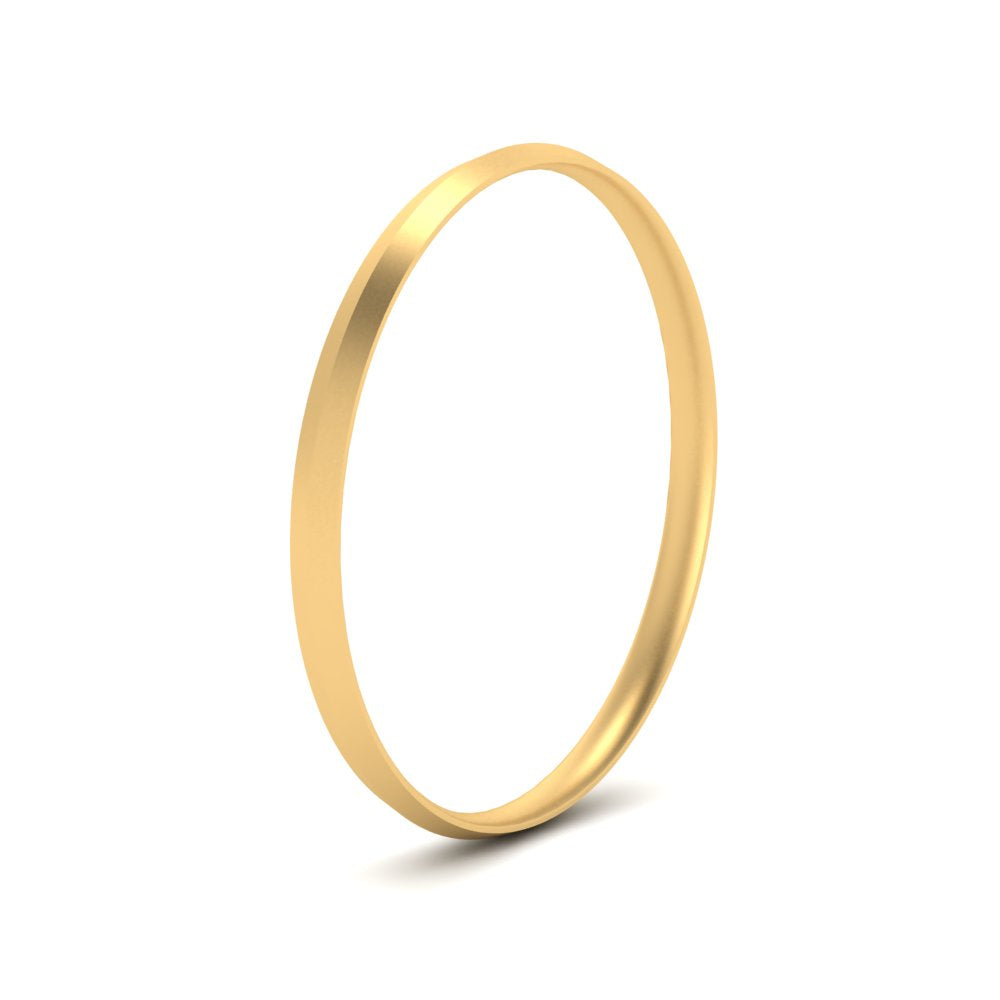 2 MM Comfort Fit Knife Edge Stack Mens Band In 14k Yellow Gold | Cuts & Carat