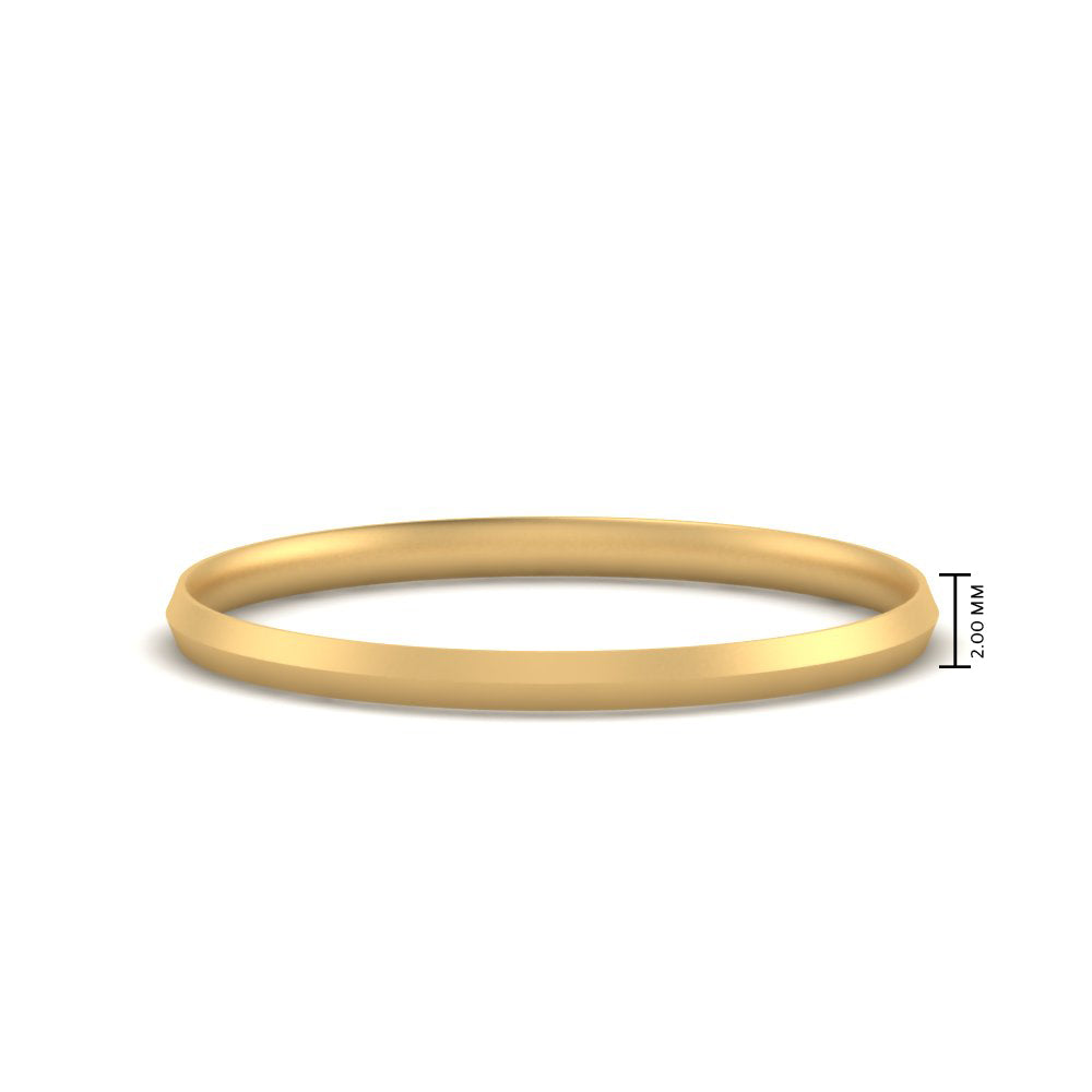 2 MM Comfort Fit Knife Edge Stack Mens Band In 14k Yellow Gold | Cuts & Carat