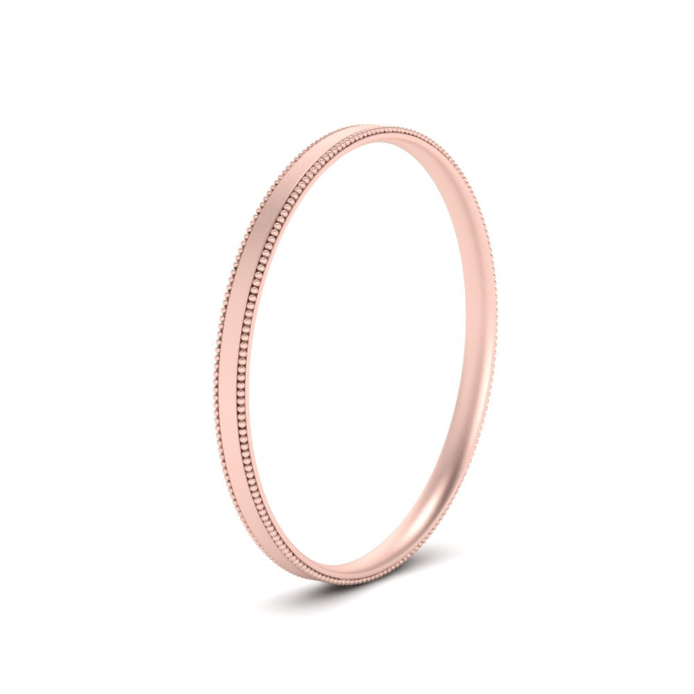 2 MM Flat Stack Stepped Edge Comfort Fit Mens Wedding Band 14K Rose Gold | Cuts & Carat