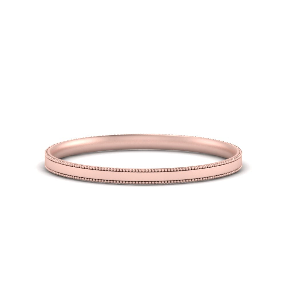 2 MM Flat Stack Stepped Edge Comfort Fit Mens Wedding Band 14K Rose Gold | Cuts & Carat