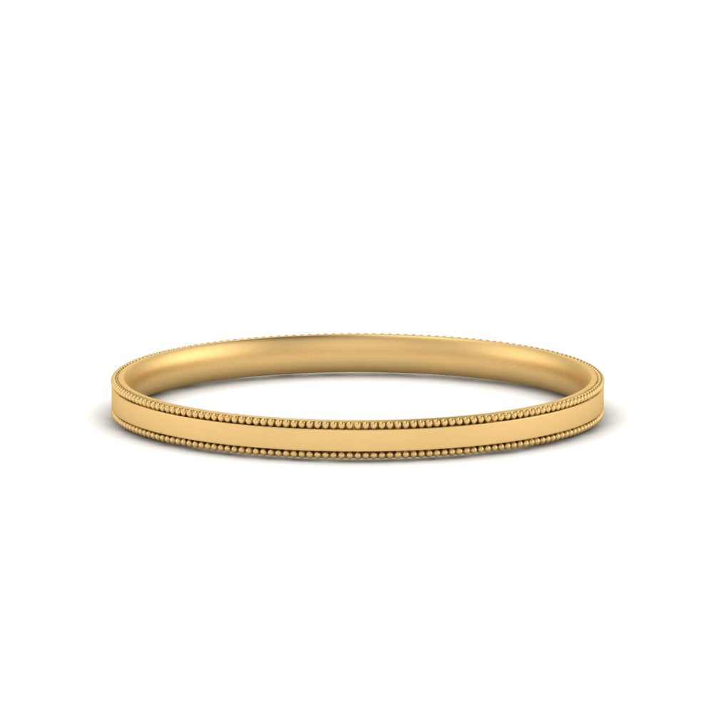 2 MM Flat Stack Stepped Edge Comfort Fit Mens Wedding Band 14K Yellow Gold | Cuts & Carat