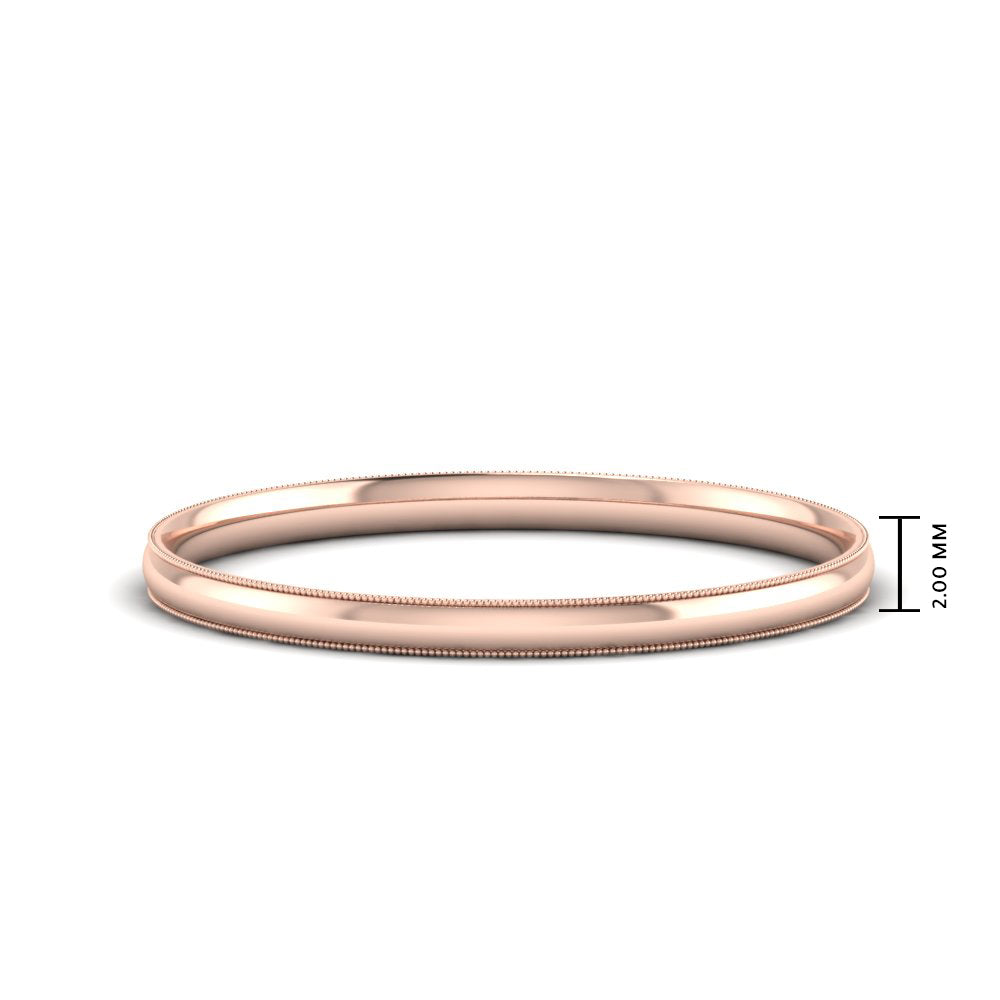 Comfort Fit Milgrain Edge Wedding Band 14K Gold