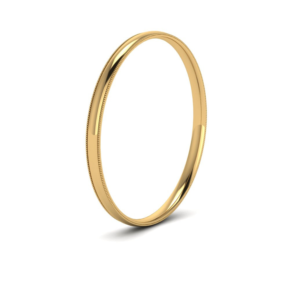 Comfort Fit Milgrain Edge Wedding Band 14K Gold