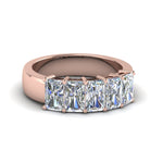 Load image into Gallery viewer, 0.50 To 5 Ct Radiant Cut Lab Diamond Five Stone Wedding Band 14k Gold
