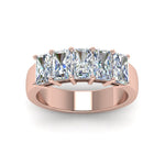 Load image into Gallery viewer, 0.50 To 5 Ct Radiant Cut Lab Diamond Five Stone Wedding Band 14k Gold
