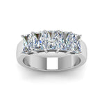 Load image into Gallery viewer, 0.50 To 5 Ct Radiant Cut Lab Diamond Five Stone Wedding Band 14k Gold
