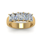 Load image into Gallery viewer, 0.50 To 5 Ct Radiant Cut Lab Diamond Five Stone Wedding Band 14k Gold
