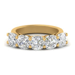 Load image into Gallery viewer, 1 To 5 Carat Lab Diamond Five Stone Cushion Cut Wedding Band 14K Gold
