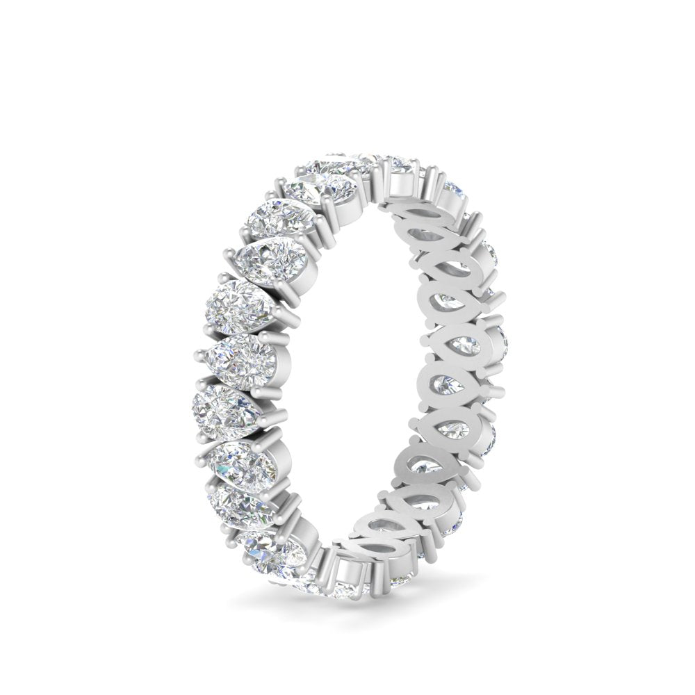 2.50 To 5 Carat Lab Diamond Teardrop Eternity Band 14K Gold