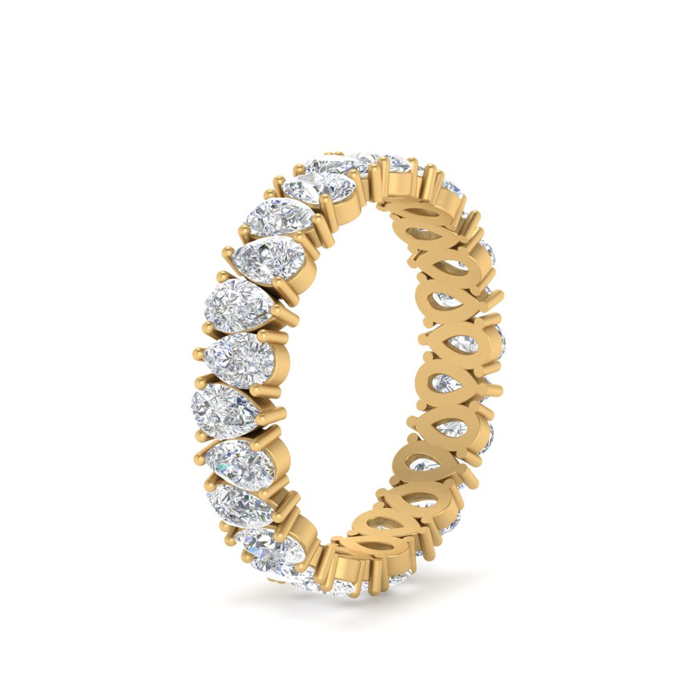 2.50 To 5 Carat Lab Diamond Teardrop Eternity Band 14K Gold