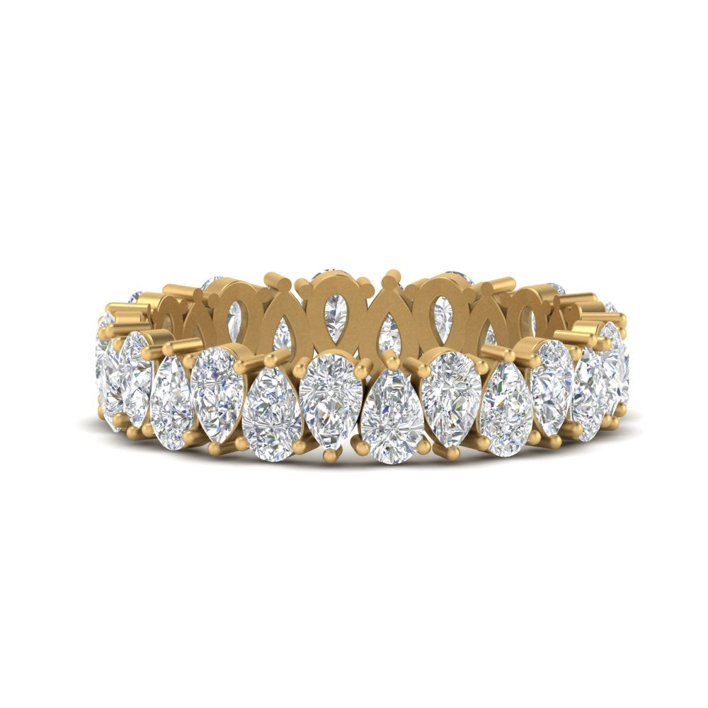 2.50 To 5 Carat Lab Diamond Teardrop Eternity Band 14K Gold