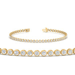 Load image into Gallery viewer, 2.50 To 12 Carat Lab Diamond Bezel Set Tennis Bracelet 14K Gold
