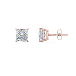 Load image into Gallery viewer, 0.50 To 5 Carat Princess Cut Lab Created Diamond Stud Earring For Women 14K Gold
