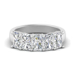 Load image into Gallery viewer, 0.50 To 5 Ct Radiant Cut Lab Diamond Five Stone Wedding Band 14k Gold
