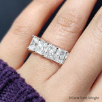 Load image into Gallery viewer, 0.50 To 5 Ct Radiant Cut Lab Diamond Five Stone Wedding Band 14k Gold
