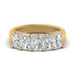 Load image into Gallery viewer, 0.50 To 5 Ct Radiant Cut Lab Diamond Five Stone Wedding Band 14k Gold
