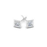 Load image into Gallery viewer, 0.50 To 5 Carat Lab Diamond Square Stud Bezel Set Earring For Women 14K Gold
