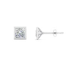 Load image into Gallery viewer, 0.50 To 5 Carat Lab Diamond Square Stud Bezel Set Earring For Women 14K Gold
