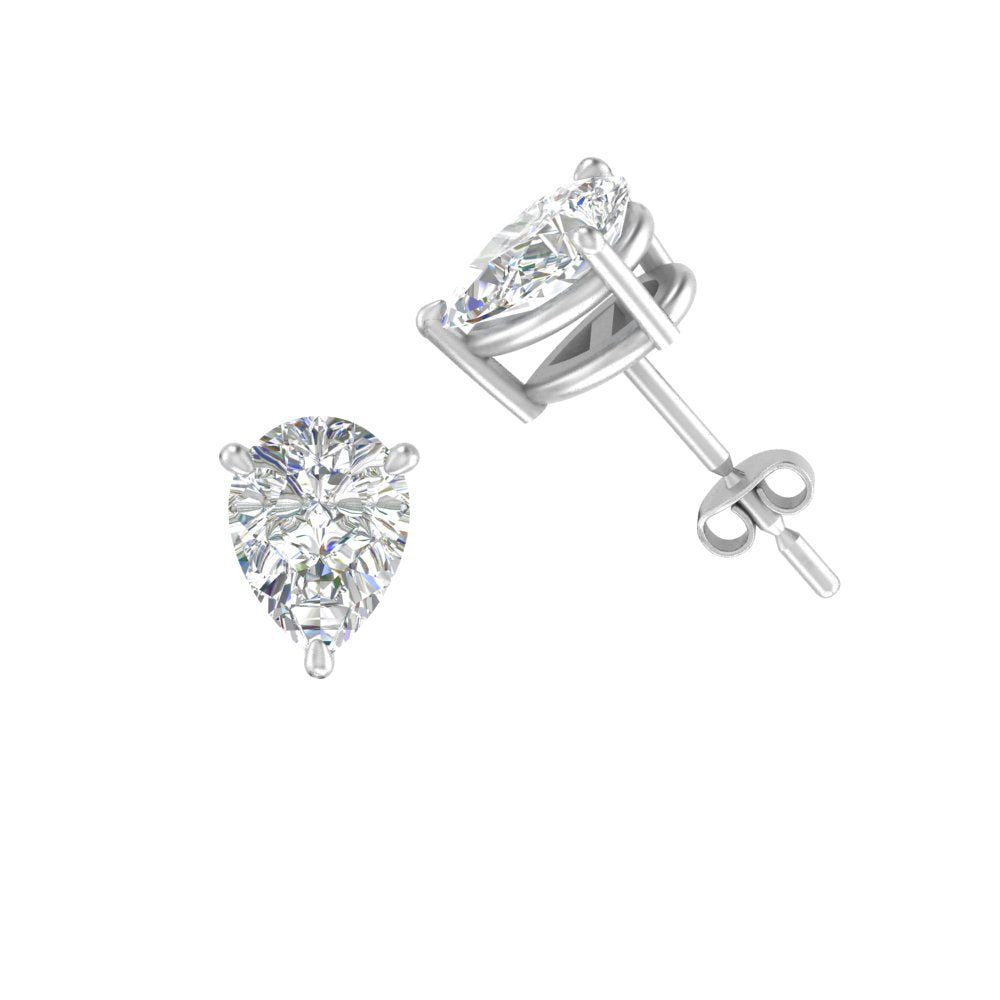 1/2-5 Carat Pear Shaped Lab Created Diamond Stud Earring For Women 14K Gold