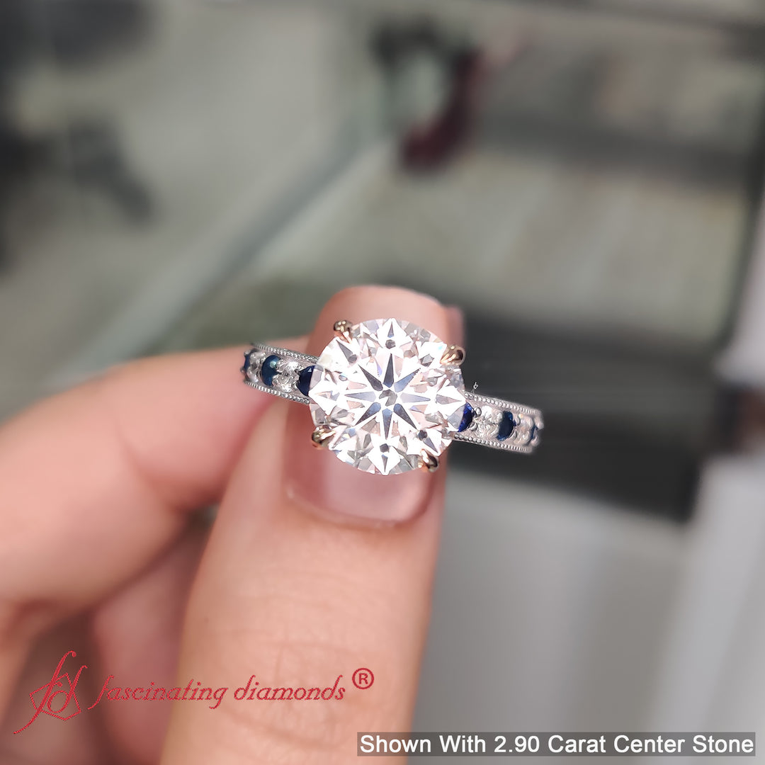 3 Ct. Round Cut Lab Diamond Antique Engagement Ring