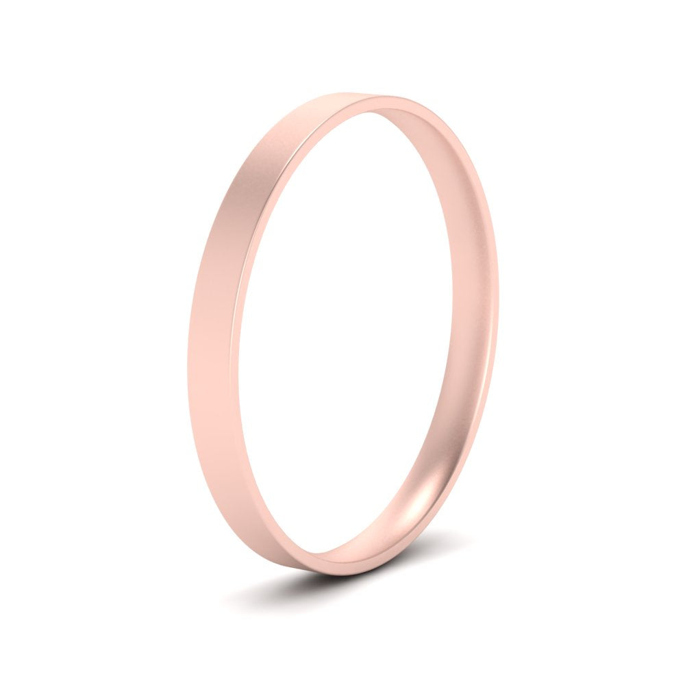 Comfort Fit Light Weight Flat Stacking Mens Band In 14K Rose Gold | Cuts & Carat