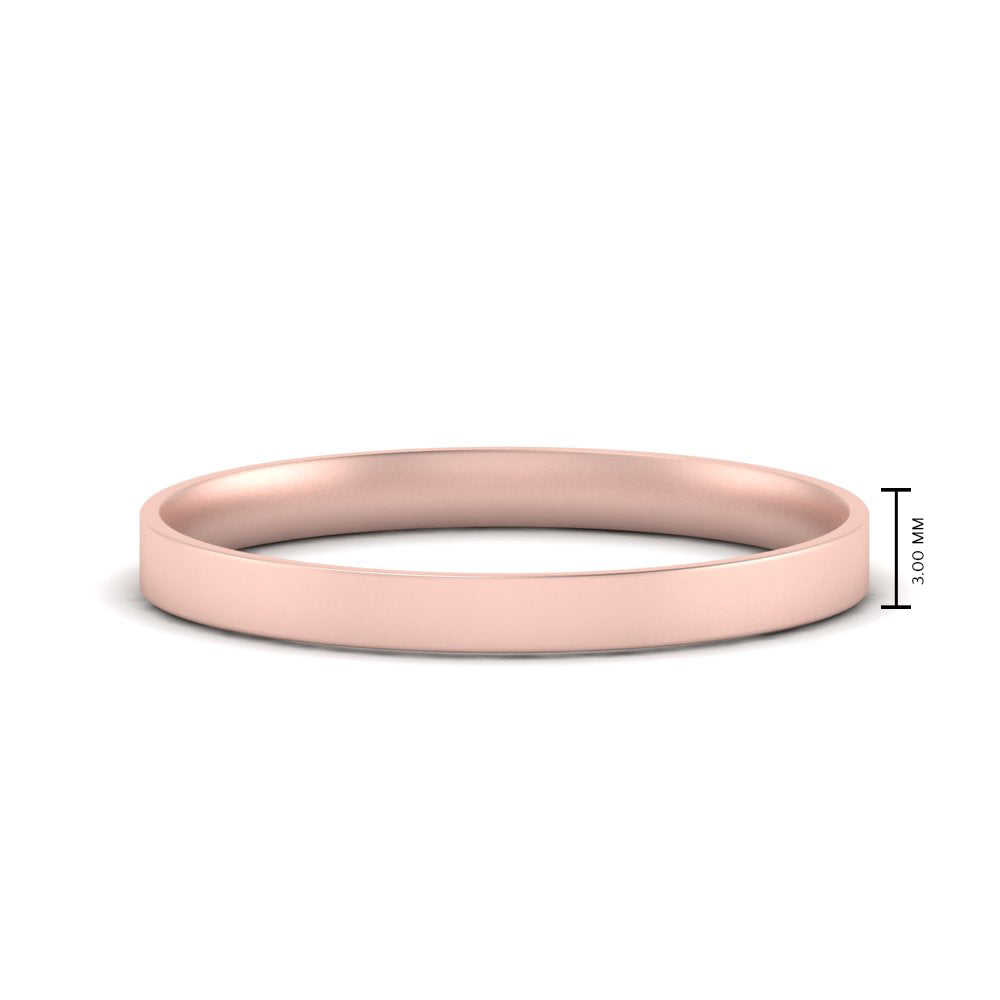 Comfort Fit Light Weight Flat Stacking Mens Band In 14K Rose Gold | Cuts & Carat