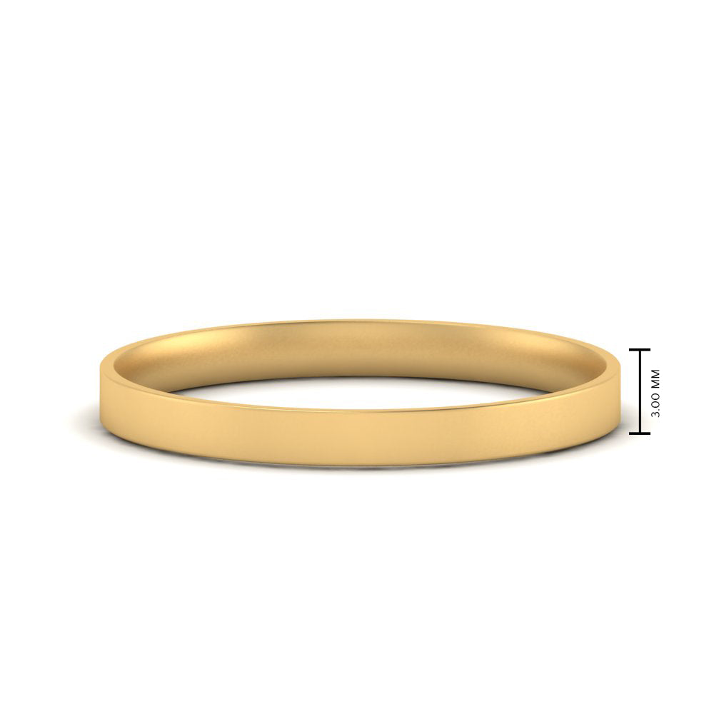 Comfort Fit Light Weight Flat Stacking Mens Band In 14K Yellow Gold | Cuts & Carat