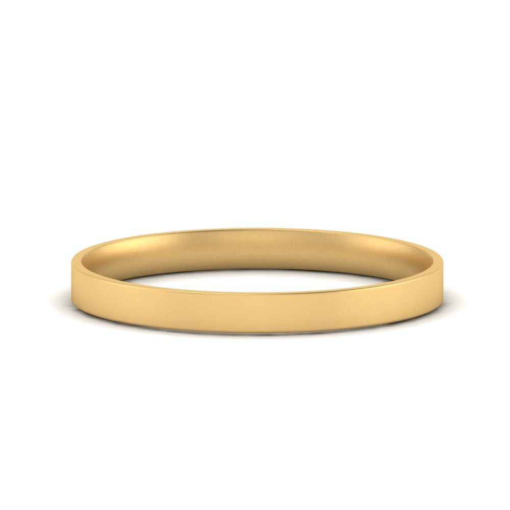 Comfort Fit Light Weight Flat Stacking Mens Band In 14K Yellow Gold | Cuts & Carat