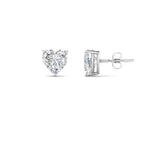 Load image into Gallery viewer, 1/2 To 4 Carat Heart Shaped Lab Created Diamond Stud Earring 14K Gold
