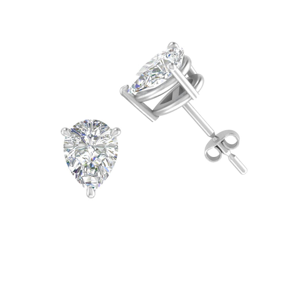 1/2-5 Carat Pear Shaped Lab Created Diamond Stud Earring For Women 14K Gold