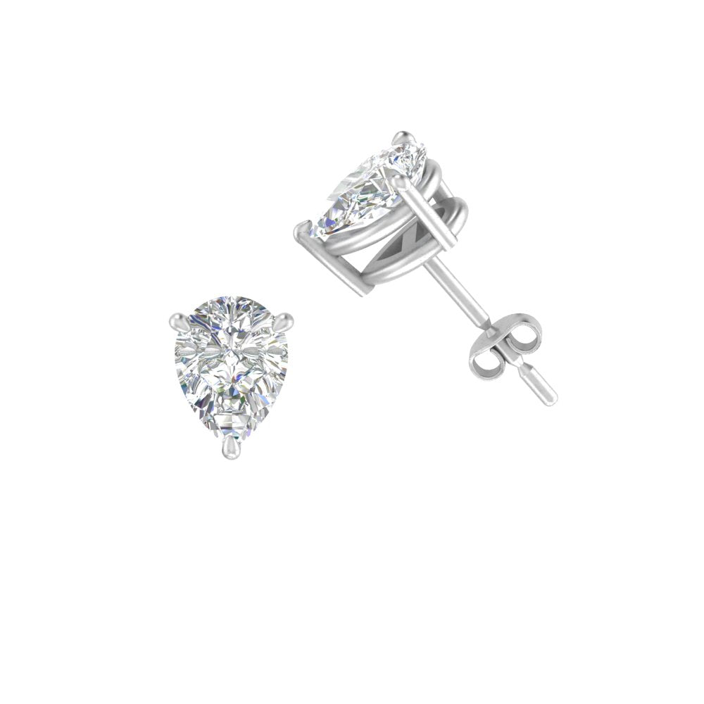 1/2-5 Carat Pear Shaped Lab Created Diamond Stud Earring For Women 14K Gold