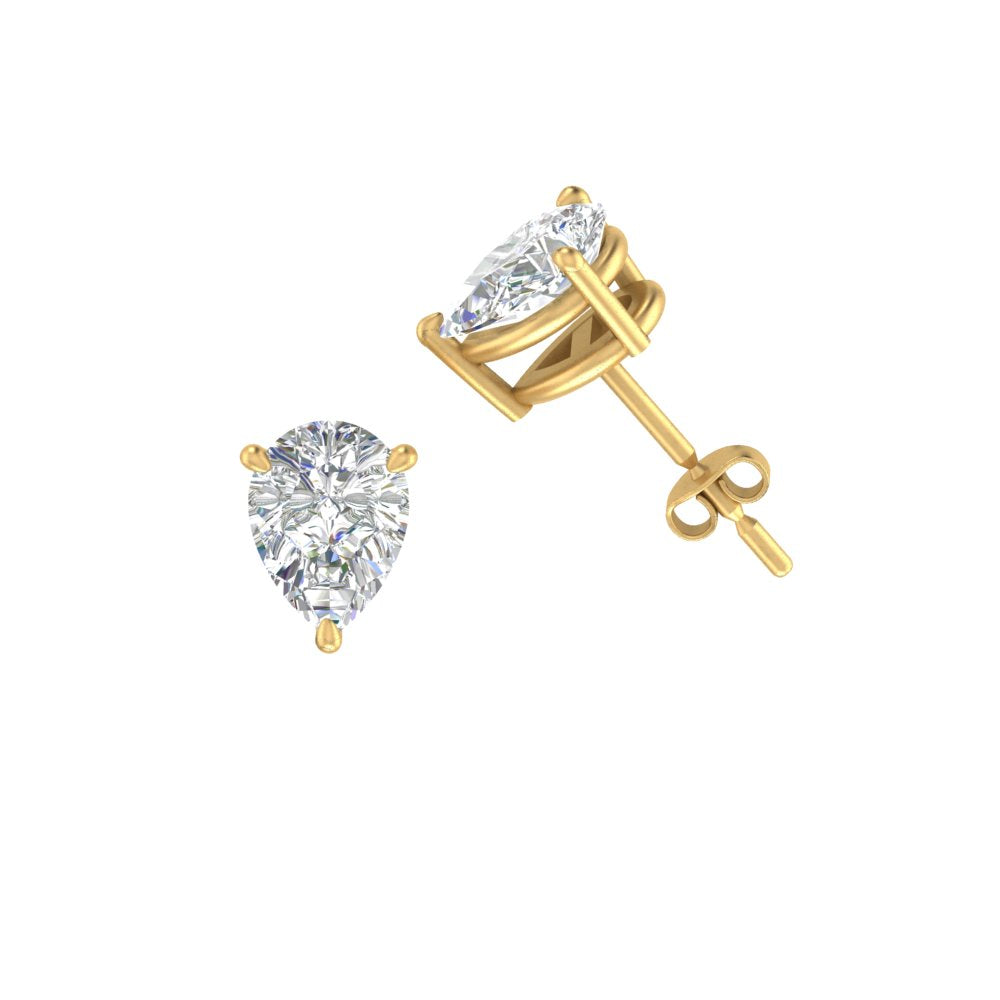 1/2-5 Carat Pear Shaped Lab Created Diamond Stud Earring For Women 14K Gold