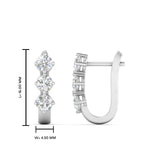 Load image into Gallery viewer, 1 Carat Round Cut Lab Diamond 3 Stone Huggie Earrings 14K Gold
