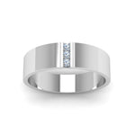 Load image into Gallery viewer, 3 Stone Round Cut Lab Diamond Anniversary Band For Mens 14k Gold
