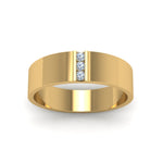 Load image into Gallery viewer, 3 Stone Round Cut Lab Diamond Anniversary Band For Mens 14k Gold
