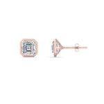 Load image into Gallery viewer, 0.50 To 5 Carat Lab Diamond Asscher Stud Bezel Set Earring For Women 14K Gold
