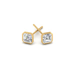 Load image into Gallery viewer, 0.50 To 5 Carat Lab Diamond Asscher Stud Bezel Set Earring For Women 14K Gold
