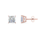 Load image into Gallery viewer, 0.50 To 5 Carat Princess Cut Lab Created Diamond Stud Earring For Women 14K Gold
